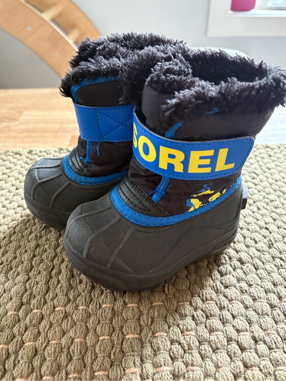 Sorel Kids Black and Blue Insulated Snow Boots